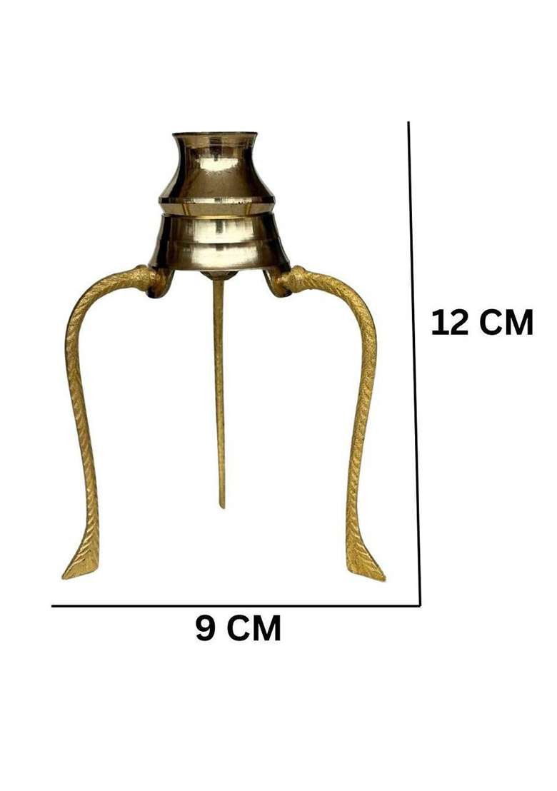 Daridra Bhanjan Shiva Abhishek Stand With Trishul Pooja Trishul And Brass Jal StandWater Stand Decorative Showpiece - 12 Cm(Brass Gold) - Indya