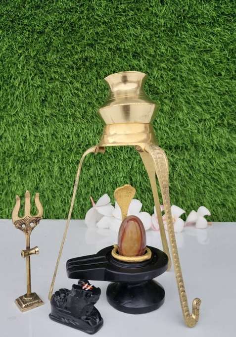 Pujara Shivling Art Narmadeshwar Shivling Original/Shivling Original For Home Puja Fullset Decorative Showpiece - 3 Cm(Stone Multicolor)