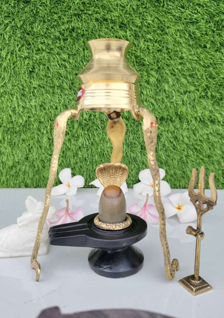 Pujara Shivling Art Decorative Showpiece - 3 Cm(Stone Multicolor) - Indya