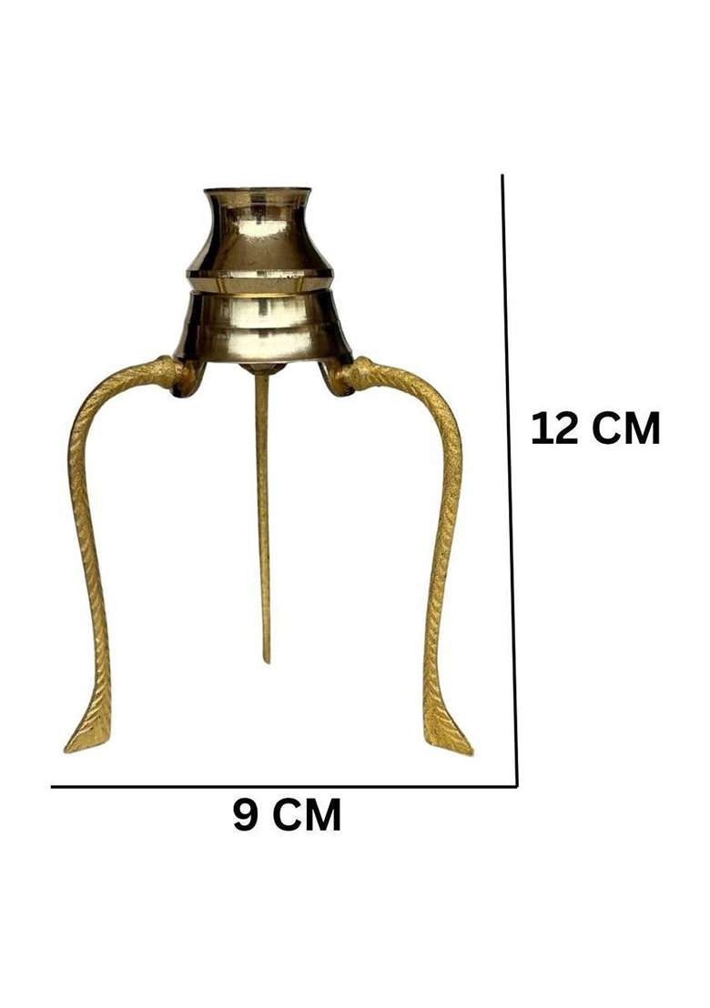 Daridra Bhanjan Marble Black Shivling With Kalash Stand & Shiva TrishulWater Stand For Shivling Decorative Showpiece - 12 Cm(Brass Gold) - Indya