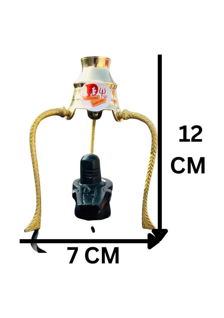 Daridra Bhanjan Brass Tripai Jal Abhishek Lota Stand Kalash Stand Shivling Idol Shiva Idol Decorative Showpiece - 12 Cm(Brass Multicolor) - Indya