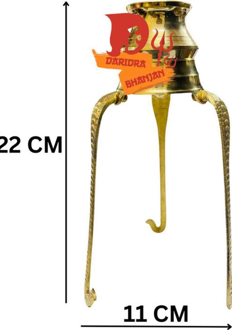 Daridra Bhanjan Shivling StandShiva Lingam StandShivling Kalash Stand Shivling Abhishek Stand Decorative Showpiece - 22 Cm(Brass Gold) - Indya