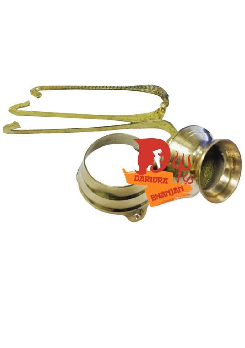 Daridra Bhanjan Shivling StandShiva Lingam StandShivling Kalash Stand Shivling Abhishek Stand Decorative Showpiece - 22 Cm(Brass Gold) - Indya