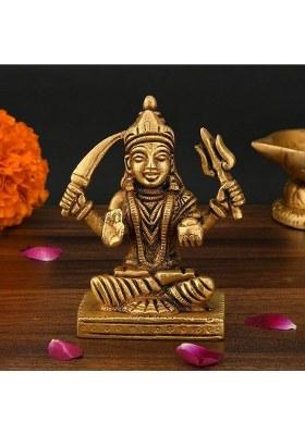 Rbhkj Lord Santoshi Mata Idol Statue Temple Puja Gift 300 Gram Decorative Showpiece - 6.5 Cm(Brass Gold)