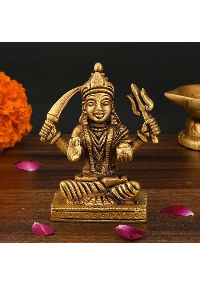 Rbhkj Lord Santoshi Mata Idol Statue Temple Puja Gift 300 Gram Decorative Showpiece - 6.5 Cm(Brass Gold) - Indya