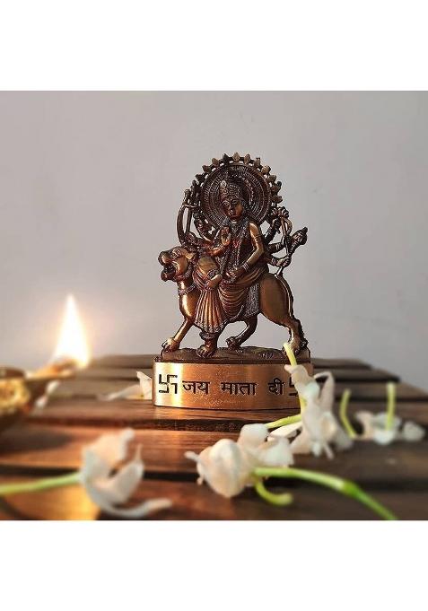Sbbco Divine Magnet Maa Durga Metal Idol / Maa Ambe Murti Navratre Special Decorative Showpiece - 12 Cm(Metal Black)