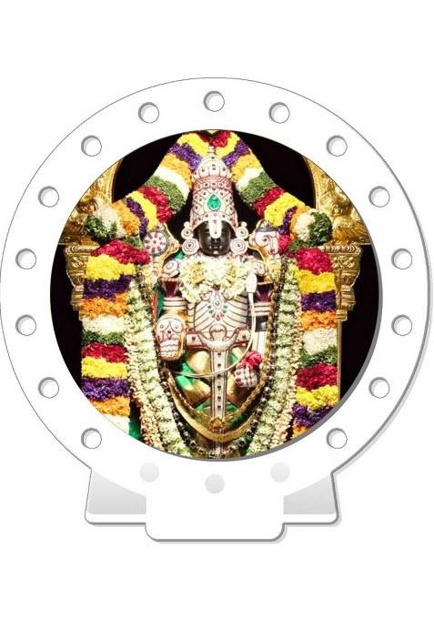 Sanbia Tirupati Balaji Perumal Car Dashboard Idol White Glossy Decorative Showpiece - 8 Cm(Plastic White)
