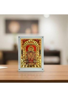 Hawai Transparent Acrylic Frame Lord Tirupati Balaji Gold Plated Photo Stand Religious Decorative Showpiece - 20 Cm(Fiber Gold Plated Multicolor)