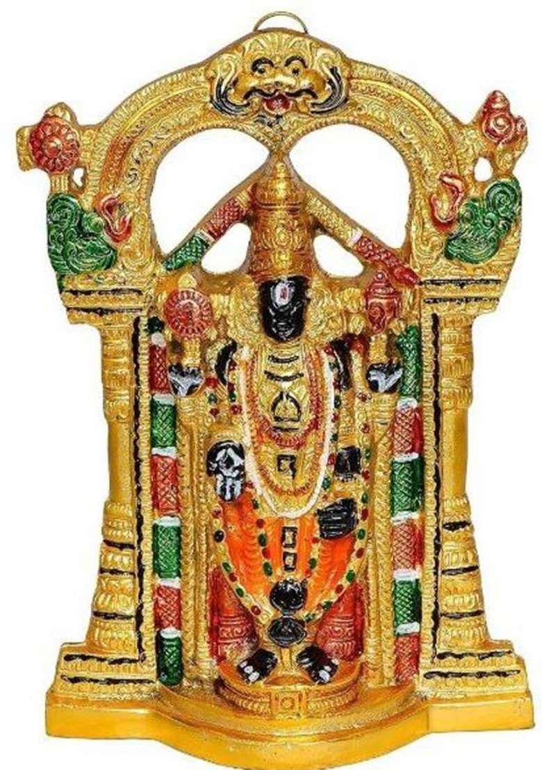 Sp Handicrafts Tirupati Balaji Metal Statue Murti MeenakariSri Venkateswara MurtiBalaji Decorative Showpiece - 24 Cm(Metal Multicolor) - Indya
