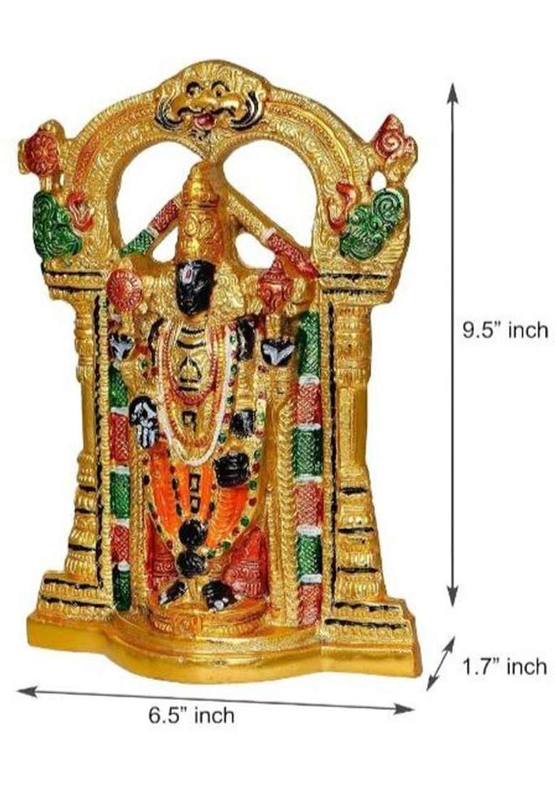 Sp Handicrafts Tirupati Balaji Metal Statue Murti MeenakariSri Venkateswara MurtiBalaji Decorative Showpiece - 24 Cm(Metal Multicolor) - Indya