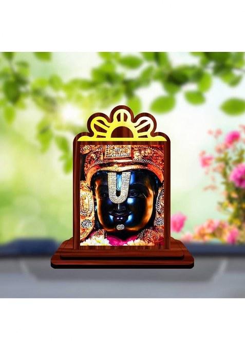 Giftsrange Tirupati Balaji Srinivasa Perumal Car Dashboard Idol Decorative Showpiece - 9.5 Cm(Wood Multicolor)