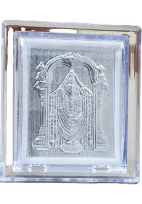 Bhandari Tirupati Balaji Mini-2 Stand Decorative Showpiece - 7.5 Cm(Silver Plastic Silver)