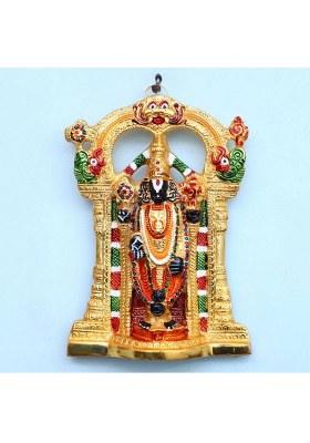 Sp Handicrafts Metal Tirupati Balaji Multicoloured Idol Lord Tirupati Balaji Decorative Showpiece - 24 Cm(Aluminium Gold)