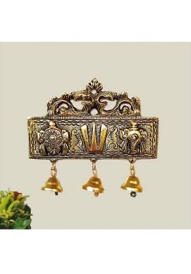 Koolwal Craft Tirupati Door Hanging Shankh Chakra Namha Room Decorative Decorative Showpiece - 15 Cm(Metal Aluminium Gold)