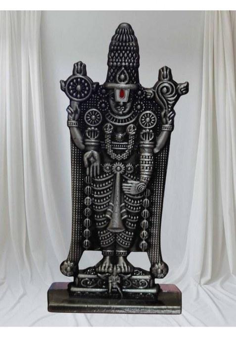 Adrista Lord Balaji/Tirupati Venkateswara Idol For Car Dashboard & Pooja Room Mandir Decorative Showpiece - 10 Cm(Metal Grey)