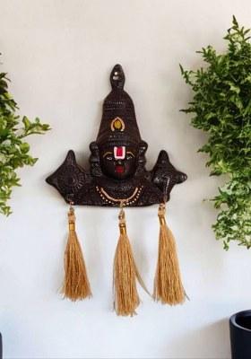 Sp Handicrafts Sp Handicrafts Lord Tirupati Balaji Lord Decorative Showpiece - 15 Cm(Aluminium Metal Black)