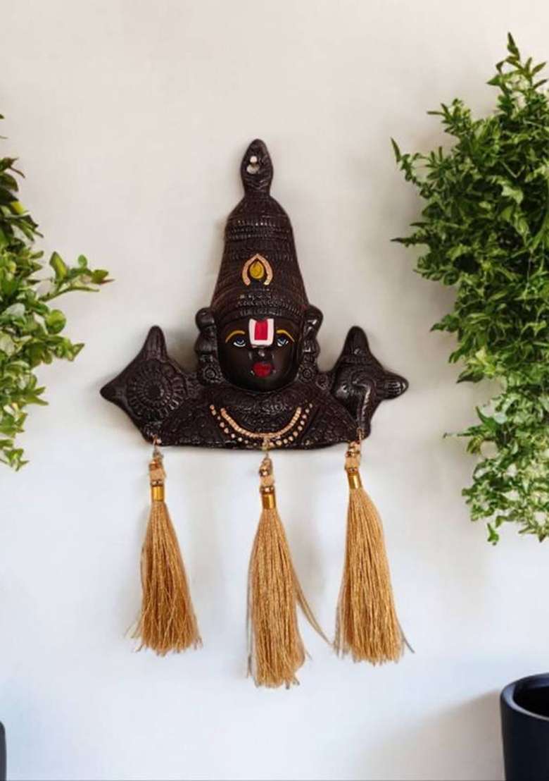Sp Handicrafts Sp Handicrafts Lord Tirupati Balaji Lord Decorative Showpiece - 15 Cm(Aluminium Metal Black) - Indya