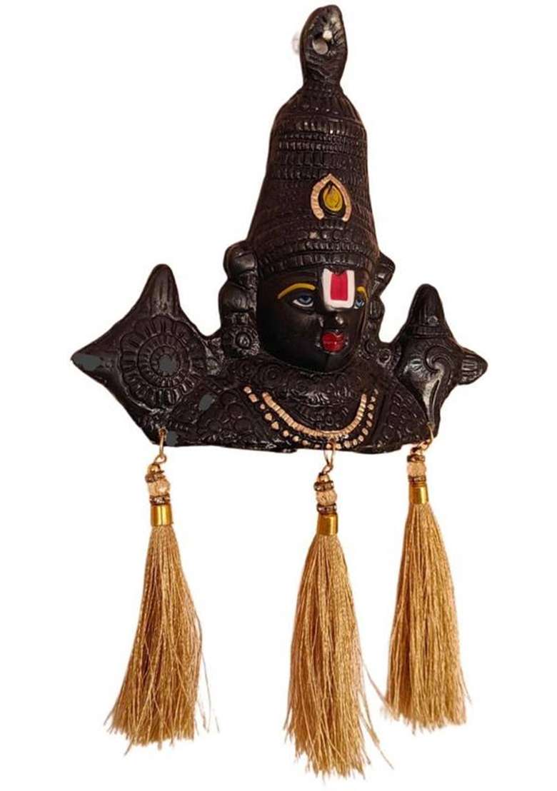 Sp Handicrafts Sp Handicrafts Lord Tirupati Balaji Lord Decorative Showpiece - 15 Cm(Aluminium Metal Black) - Indya
