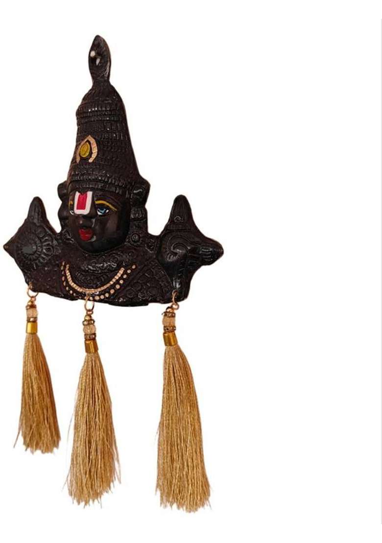 Sp Handicrafts Sp Handicrafts Lord Tirupati Balaji Lord Decorative Showpiece - 15 Cm(Aluminium Metal Black) - Indya