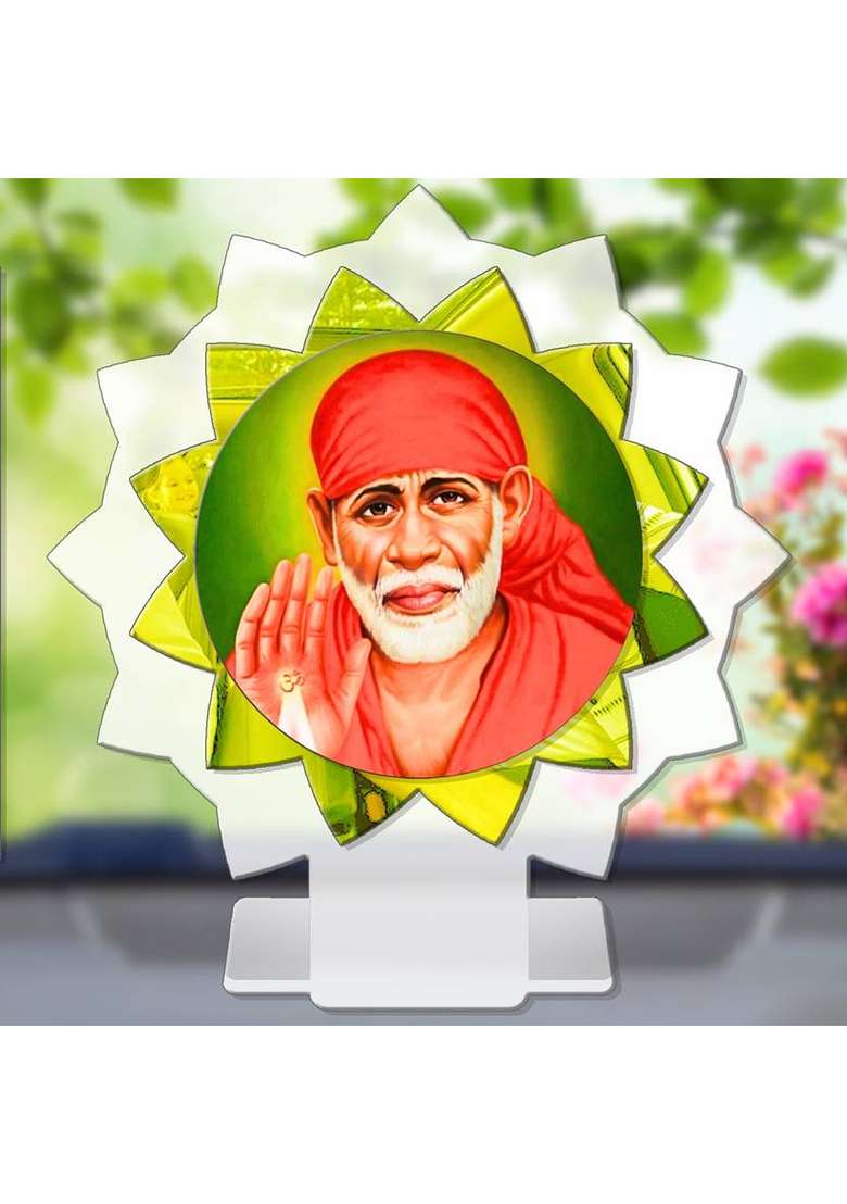 Giftsrange Sai Baba Shirdi Sai Baba Sai Nath Car Dashboard Idol Premium Decorative Showpiece - 11 Cm(Plastic Multicolor) - Indya