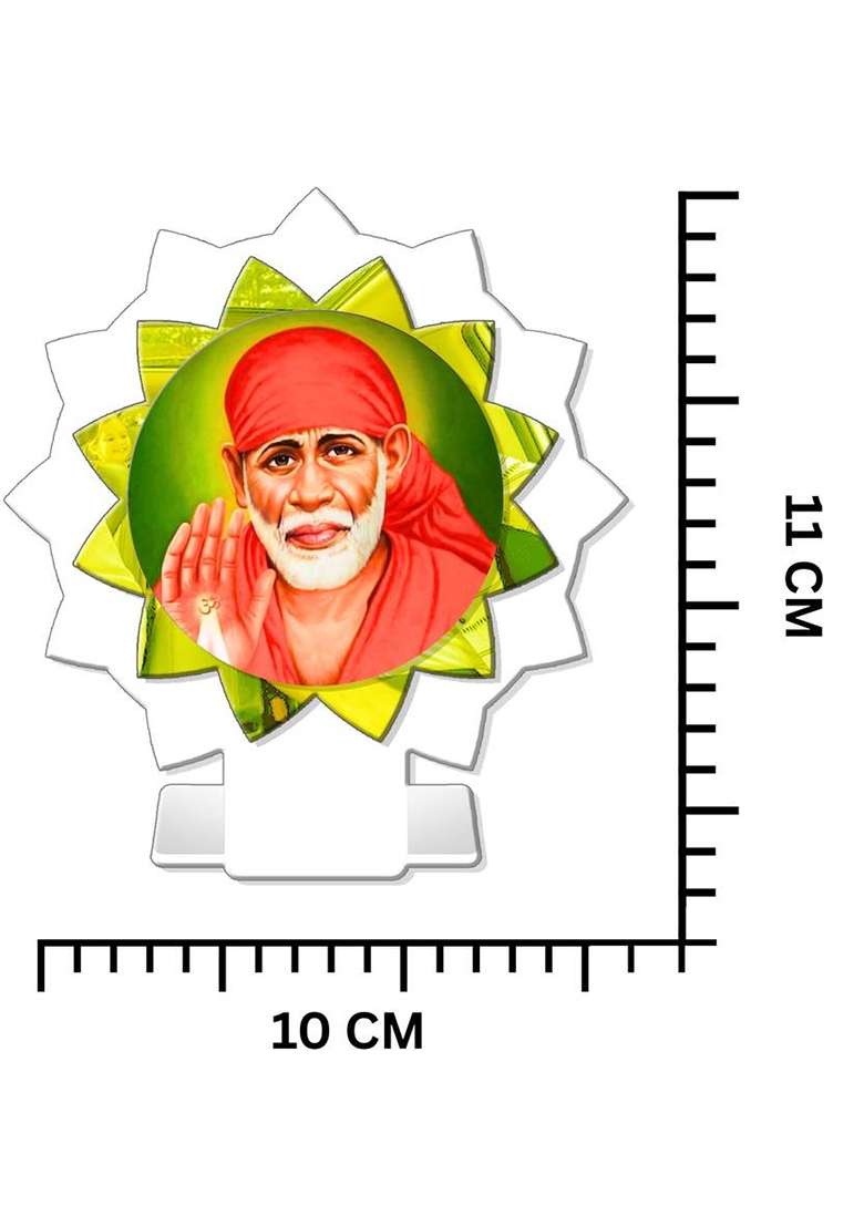 Giftsrange Sai Baba Shirdi Sai Baba Sai Nath Car Dashboard Idol Premium Decorative Showpiece - 11 Cm(Plastic Multicolor) - Indya