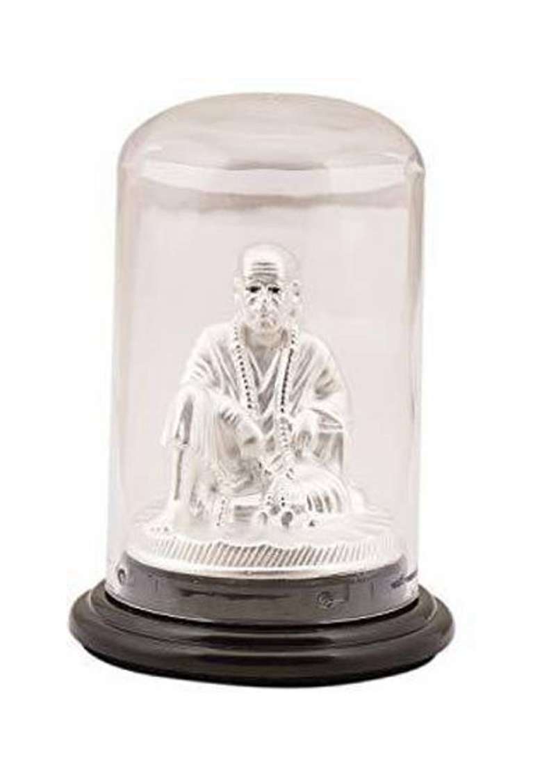 Silverspot Jewel 999 Pure Silver Sai Baba/Sai Nath Idol For Ospicious Occassions Decorative Showpiece - 12 Cm(Silver White) - Indya