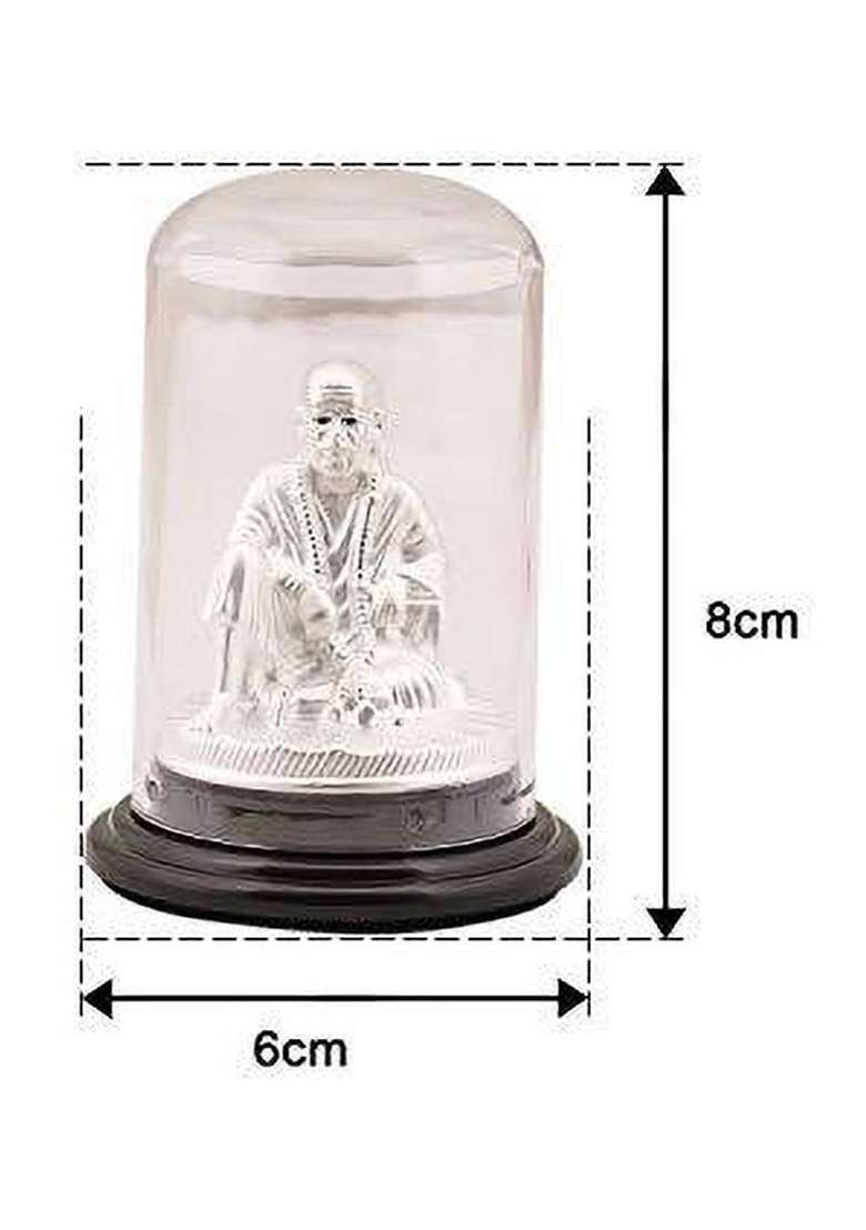 Silverspot Jewel 999 Pure Silver Sai Baba/Sai Nath Idol For Ospicious Occassions Decorative Showpiece - 12 Cm(Silver White) - Indya