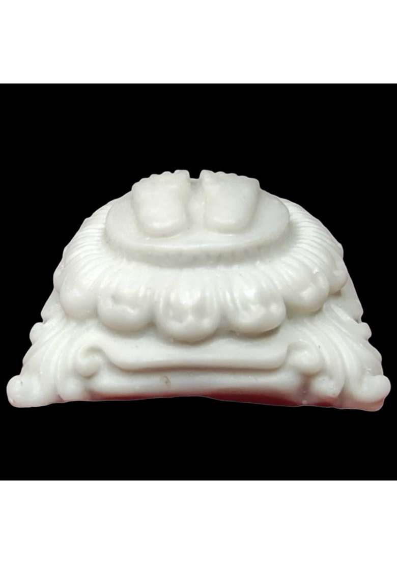 Om Sai Gifts Shirdi Saibaba Charan Paduka Padham Footprint Statue Figurine Idol - 3 Inch Decorative Showpiece - 8 Cm(Marble White) - Indya