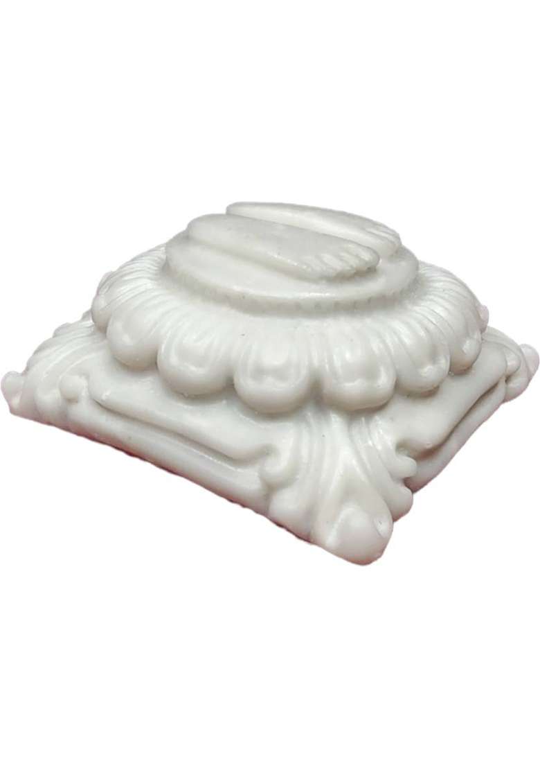 Om Sai Gifts Shirdi Saibaba Charan Paduka Padham Footprint Statue Figurine Idol - 3 Inch Decorative Showpiece - 8 Cm(Marble White) - Indya