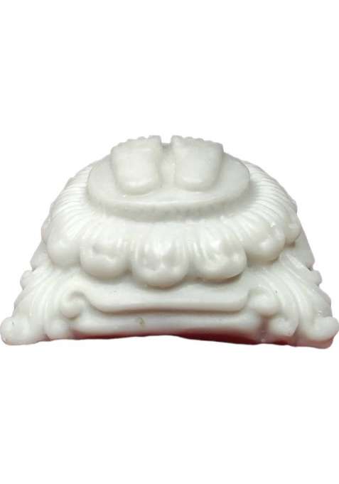Om Sai Gifts Shirdi Saibaba Charan Paduka Padham Footprint Statue Figurine Idol - 3 Inch Decorative Showpiece - 8 Cm(Marble White)