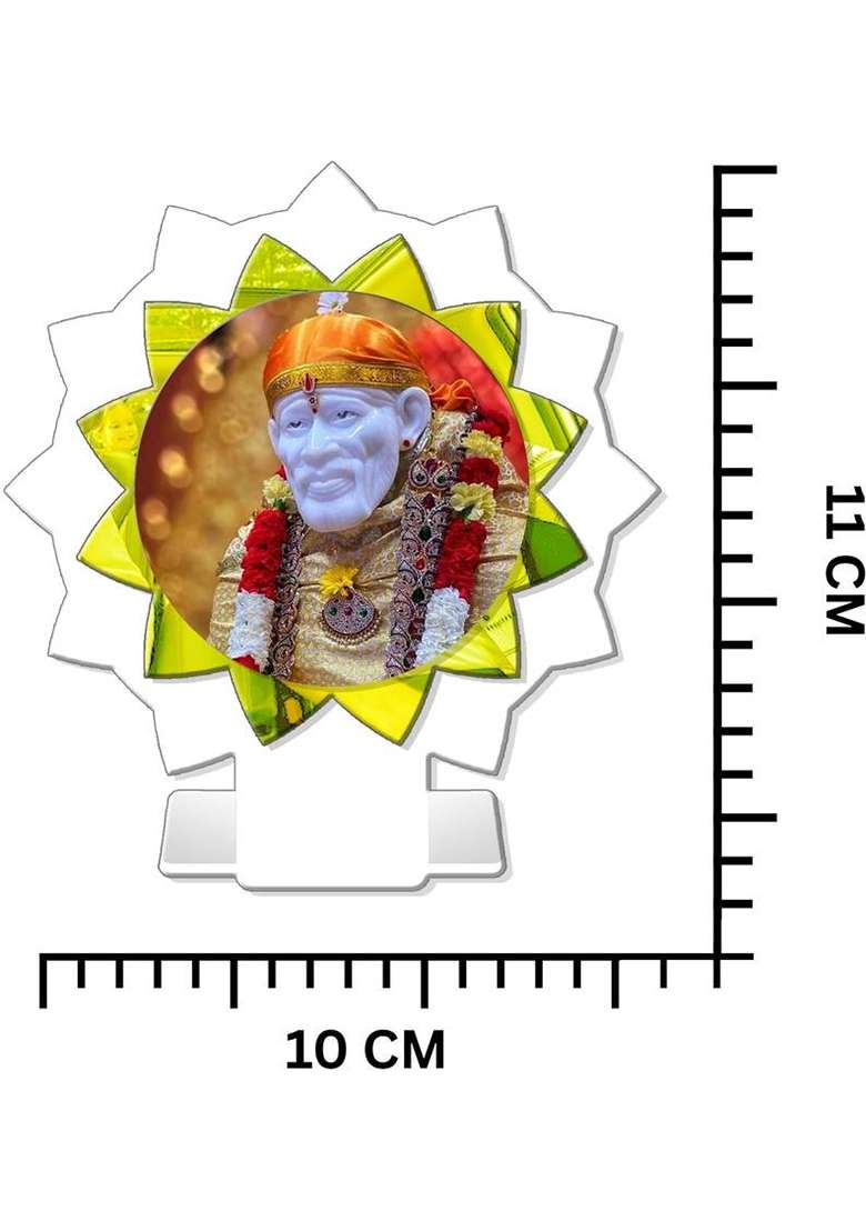 Sanbia Sai Baba Shirdi Sai Baba Sai Nath Car Dashboard Idol Premium Decorative Showpiece - 11 Cm(Plastic Multicolor) - Indya