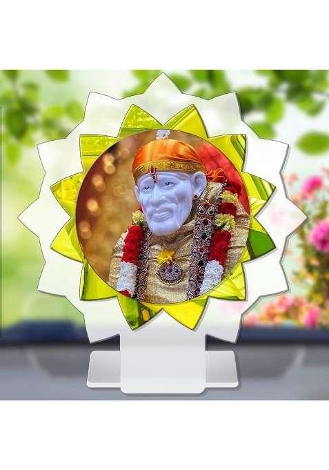 Sanbia Sai Baba Shirdi Sai Baba Sai Nath Car Dashboard Idol Premium Decorative Showpiece - 11 Cm(Plastic Multicolor)