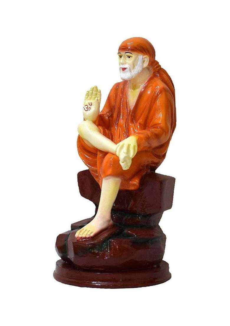 Elitetouch Sai Baba Statue Sai Baba Idol Marble Finish Sai Baba Mjurti Decorative Showpiece - 16 Cm(Marble Multicolor) - Indya