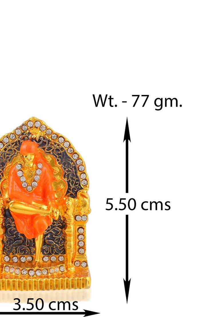 Memoir Brass Gold Shirdi Sai Baba Stand Idol Figurine Spiritual Decorative Showpiece - 30 Cm(Brass Gold) - Indya