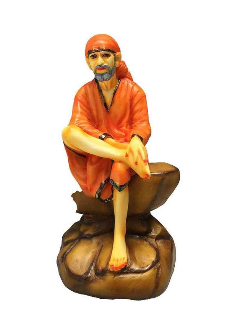 Apkamart Sai Baba Resin Showpiece 9 Inch Decorative Showpiece - 23 Cm(Polyresin Multicolor) - Indya