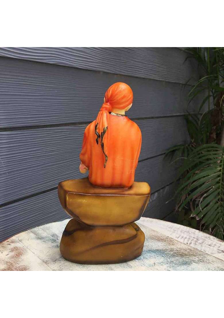 Apkamart Sai Baba Resin Showpiece 9 Inch Decorative Showpiece - 23 Cm(Polyresin Multicolor) - Indya