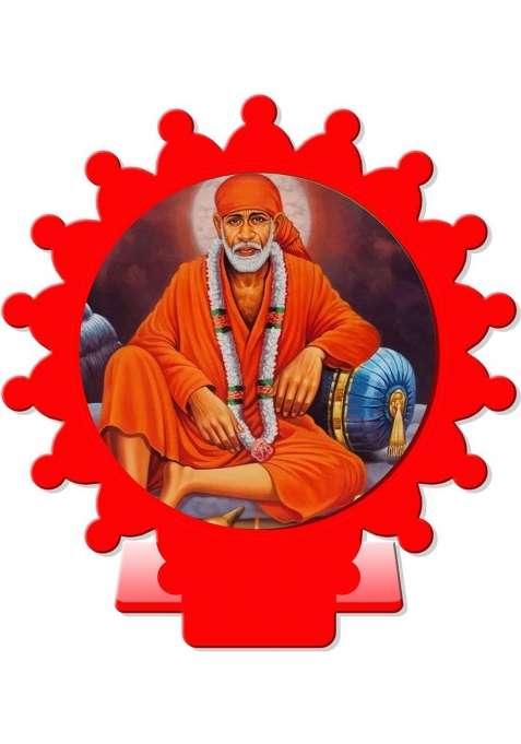 Sanbia Sai Baba Shirdi Sai Baba Car Dashboard Idol Decorative Showpiece - 8 Cm(Plastic Multicolor Red)
