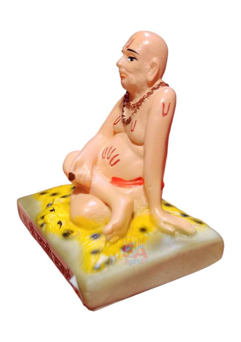 S A Gifts Sai Amrut Swami Samarth Murti In Sitting Position (Marble) 2.5Inch Decorative Showpiece - 6.35 Cm(Marble Multicolor) - Indya