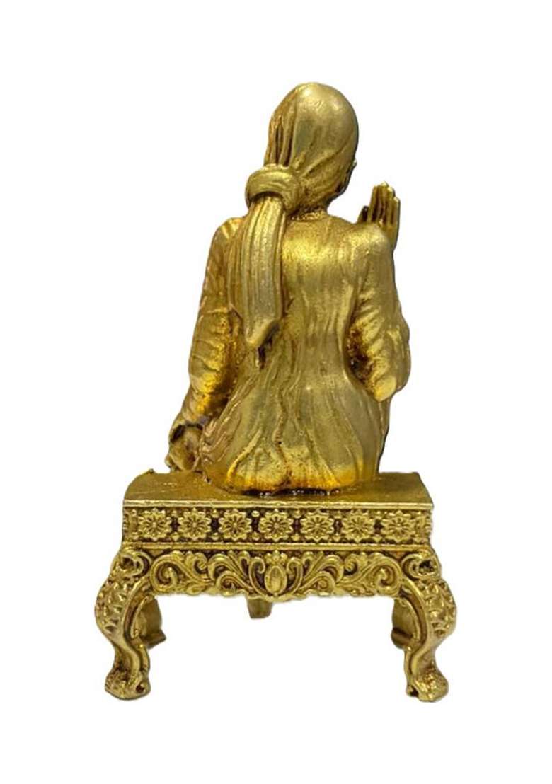 Sjl Sjl Exports Wax Casting Brass Sai Baba Statue Decorative Showpiece - 7 Cm(Brass Gold) - Indya