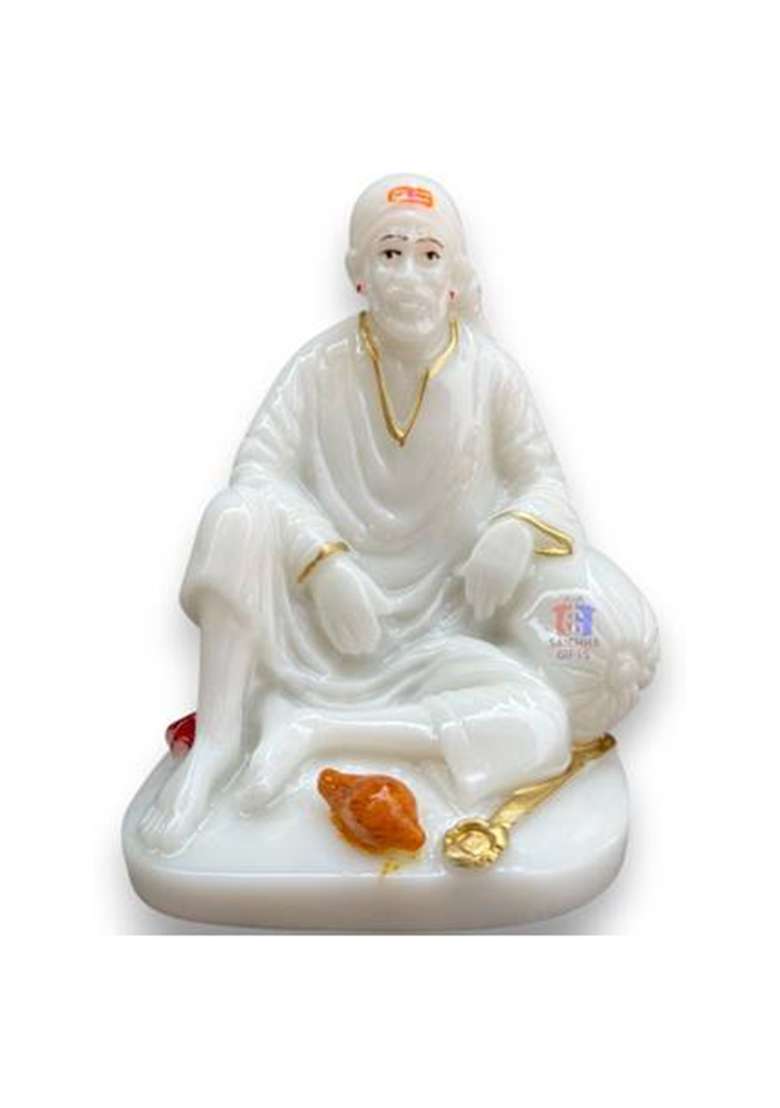 Saichha Gifts Decorative Showpiece - 11 Cm(Marble White) - Indya