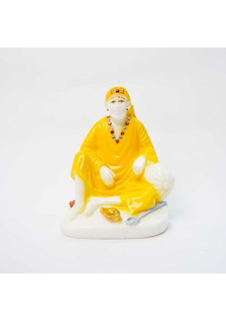 Sai Divya Decorative Showpiece - 11 Cm(Marble Yellow) - Indya