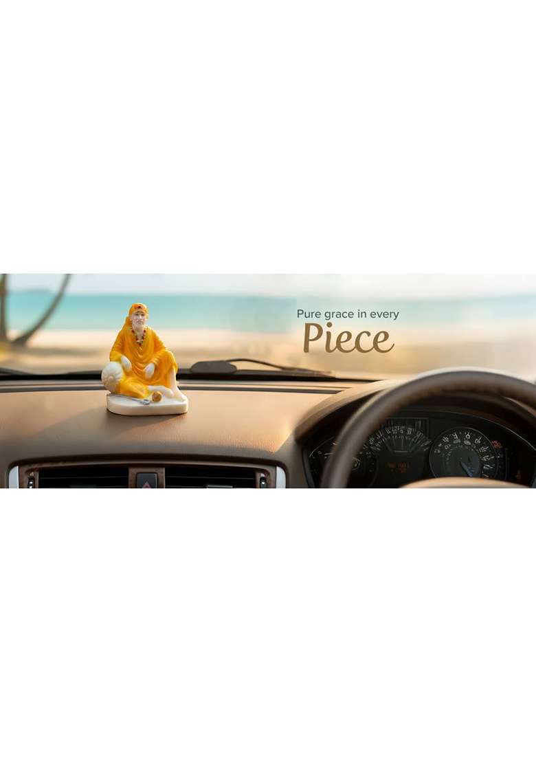 Sai Divya Decorative Showpiece - 11 Cm(Marble Yellow) - Indya