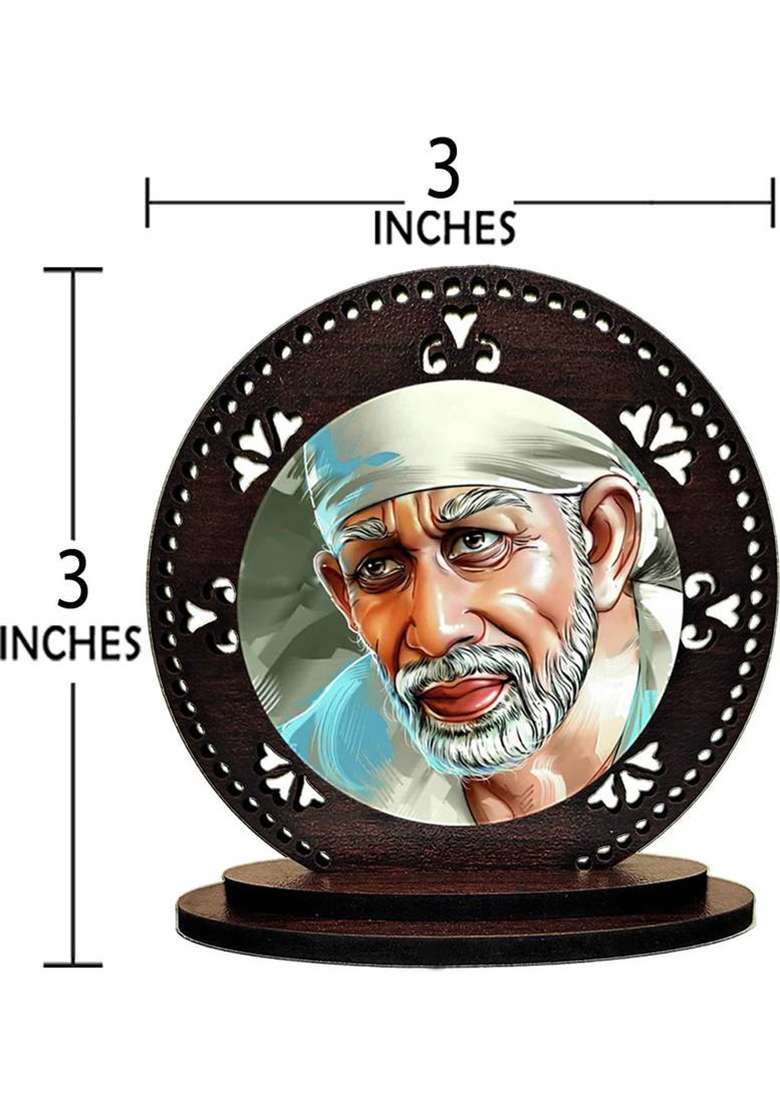 Giftzlane Sai Baba Decorative Showpiece - 8 Cm(Wood Multicolor) - Indya