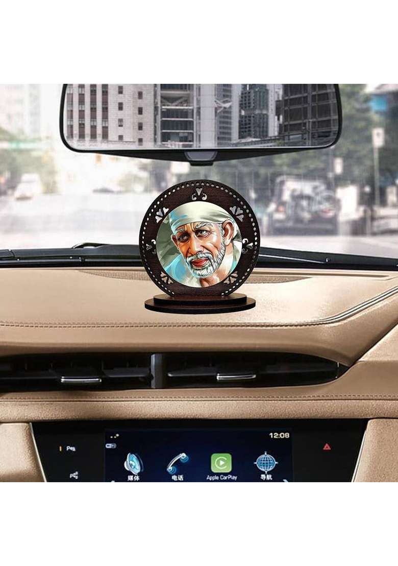 Giftzlane Sai Baba Decorative Showpiece - 8 Cm(Wood Multicolor) - Indya