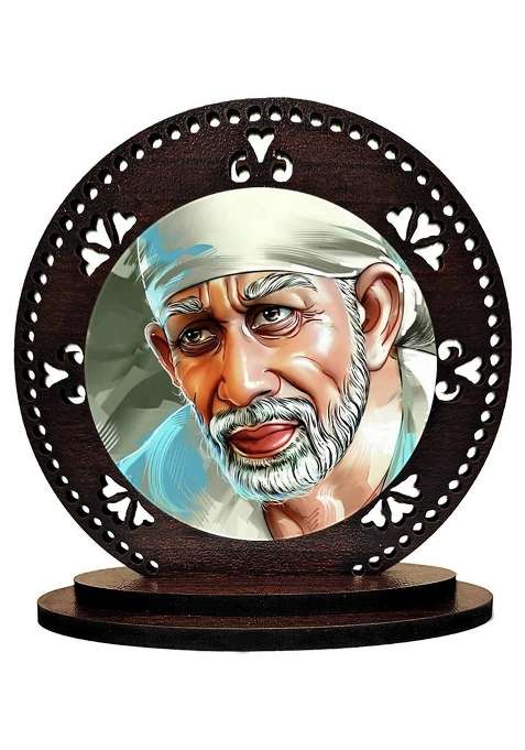 Giftzlane Sai Baba Decorative Showpiece - 8 Cm(Wood Multicolor)