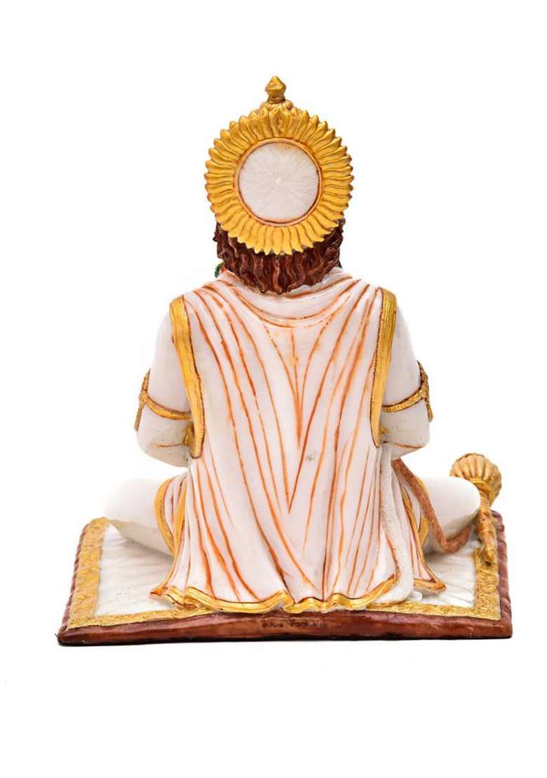 Archna Handicraft Hanuman Ji For Pooja Room I Home Templei God Idols I Statue I Showpiece Decorative Showpiece - 20 Cm(Polyresin White) - Indya
