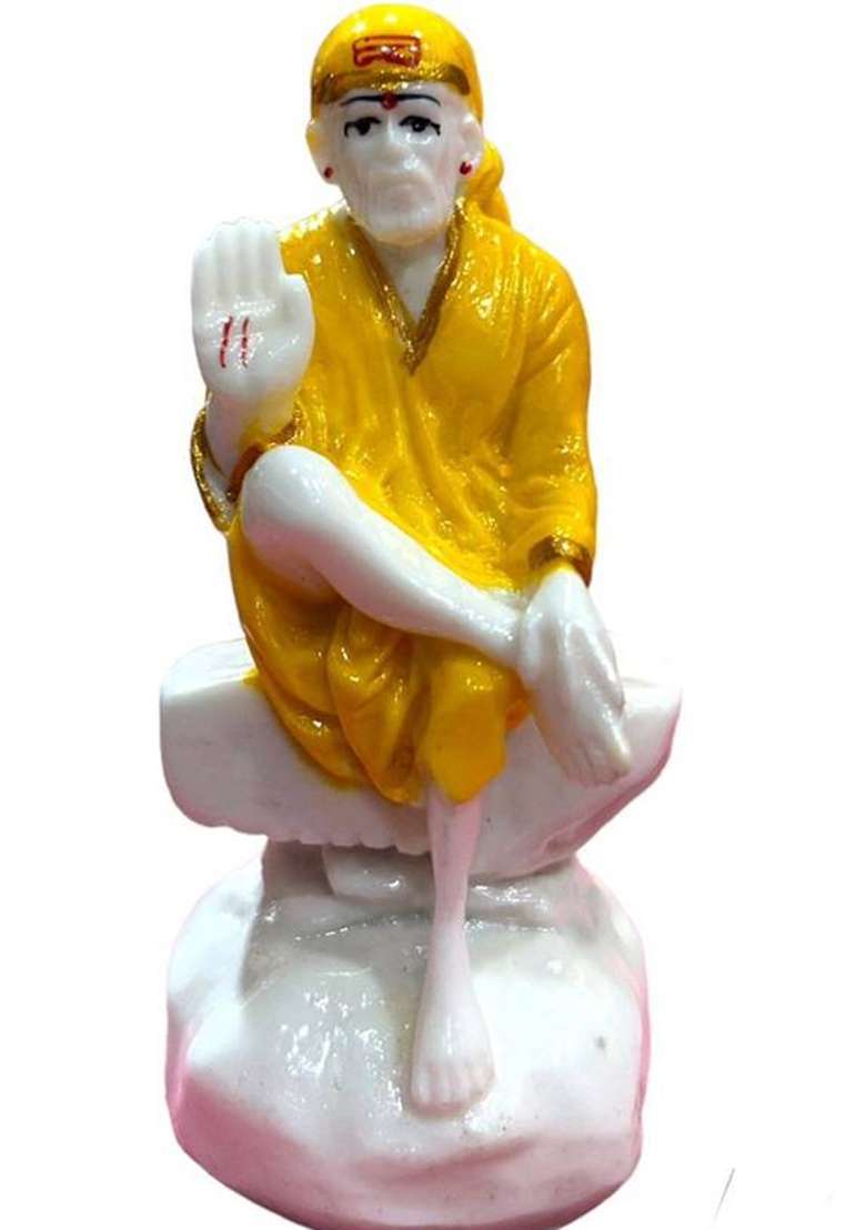 Jnil Sai Baba Decorative Showpiece - 7.62 Cm(Marble Yellow) - Indya