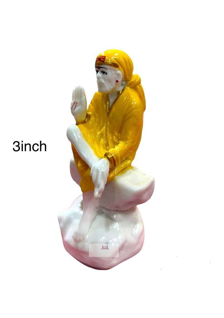 Jnil Sai Baba Decorative Showpiece - 7.62 Cm(Marble Yellow) - Indya