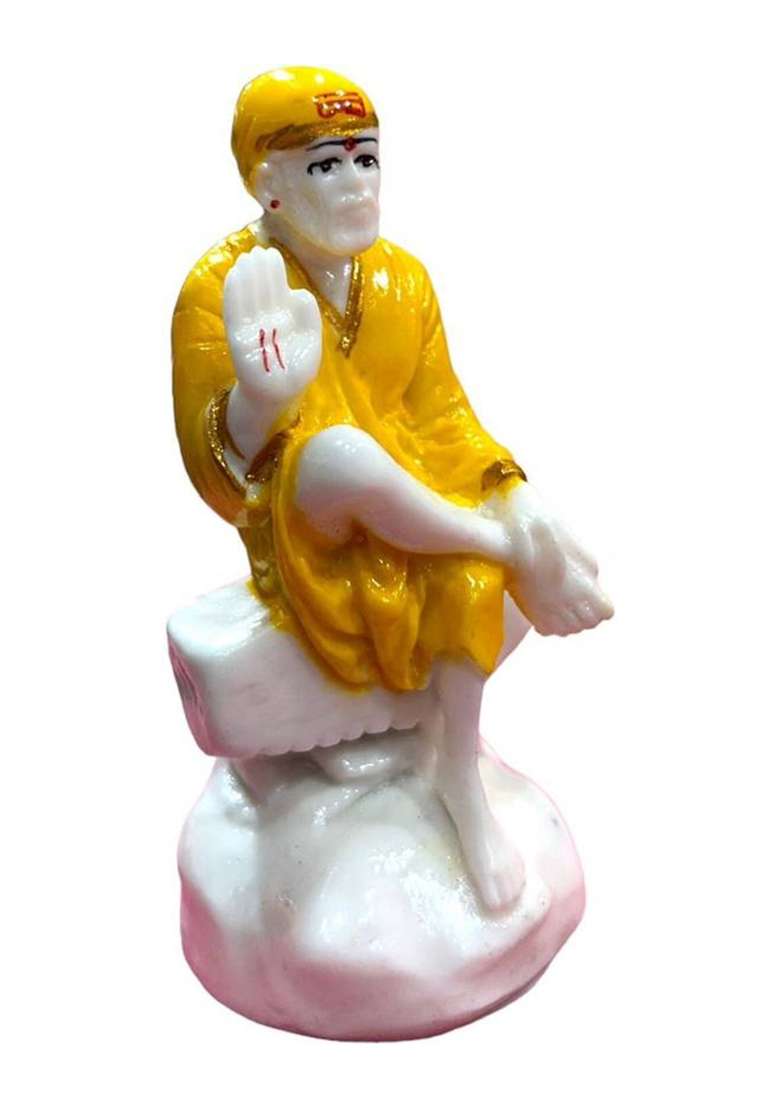 Jnil Sai Baba Decorative Showpiece - 7.62 Cm(Marble Yellow) - Indya