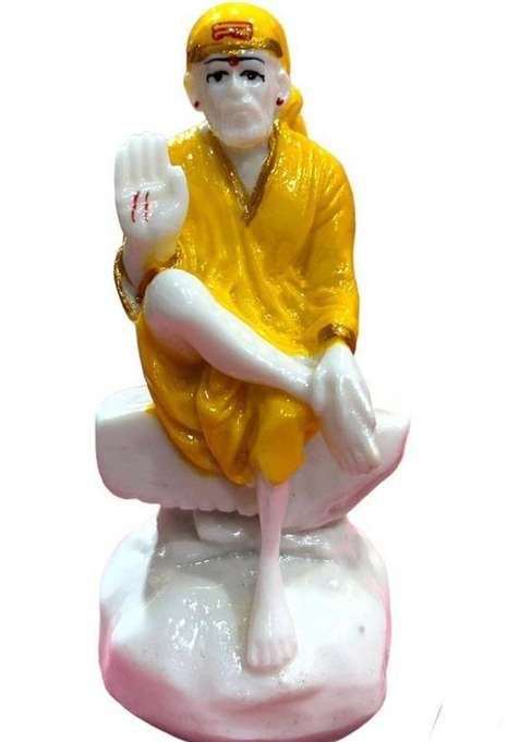 Jnil Sai Baba Decorative Showpiece - 7.62 Cm(Marble Yellow)